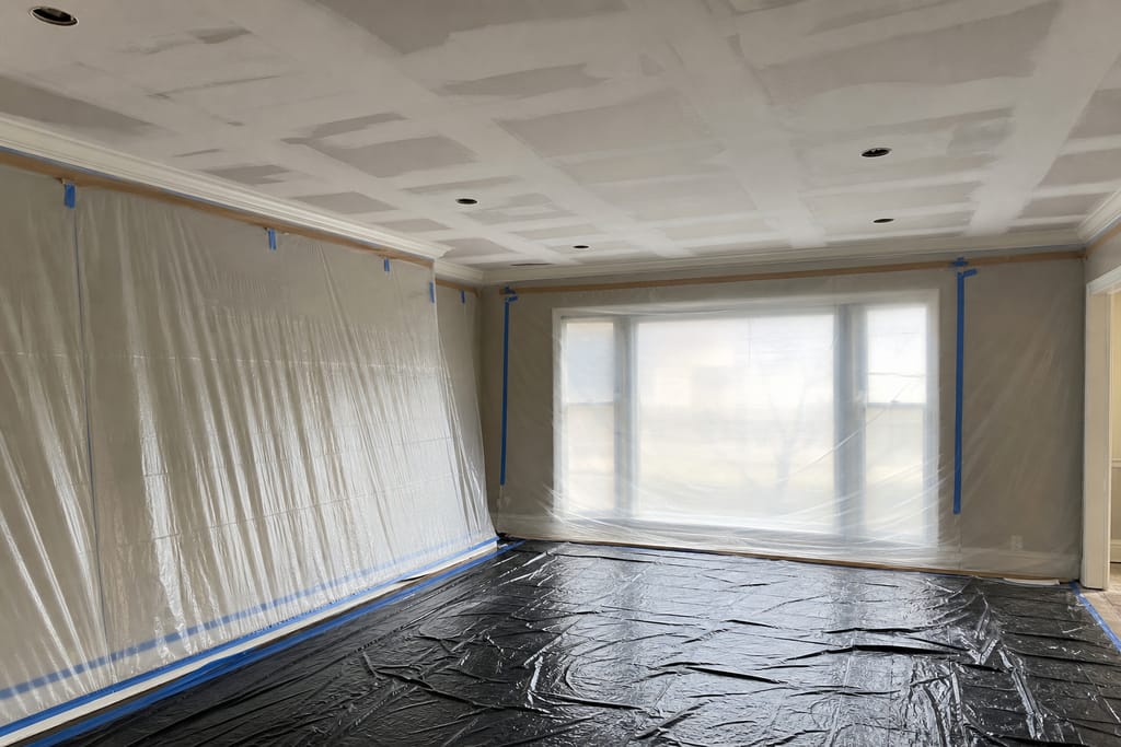 Plastic sheeting and floor protection photo